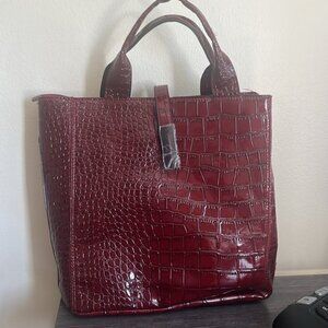 Harper and Hyde Red Croco Vegan Handbag